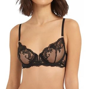 Bluebella Marseille Black Floral Embroidery Underwire Mesh Bra